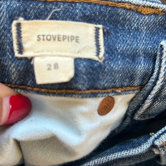 Classic Madewell High Rise Stovepipe Blue Jeans Size 28 - Picture 5 of 9